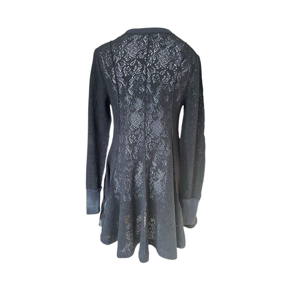 Free People‎ Black Lace Tunic Dress Size S Boho Goth Romantic Witchy Fit & Flare - Picture 3 of 13